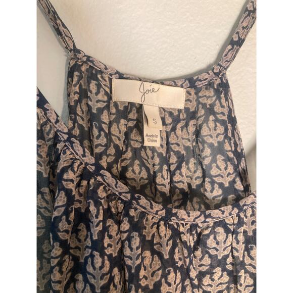 Joie Silk Tank Sleeveless Boho Babe Festival 100% Silk Camisole Blockprint Sz S - Picture 4 of 7